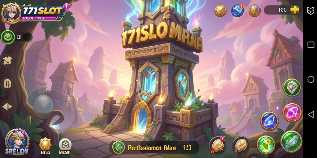 Tampilan aksi seru dalam game Tower Defense 171SLOT.