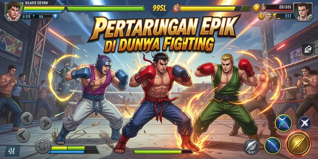 Screenshot gameplay 99SL yang menunjukkan aksi pertarungan yang intens.