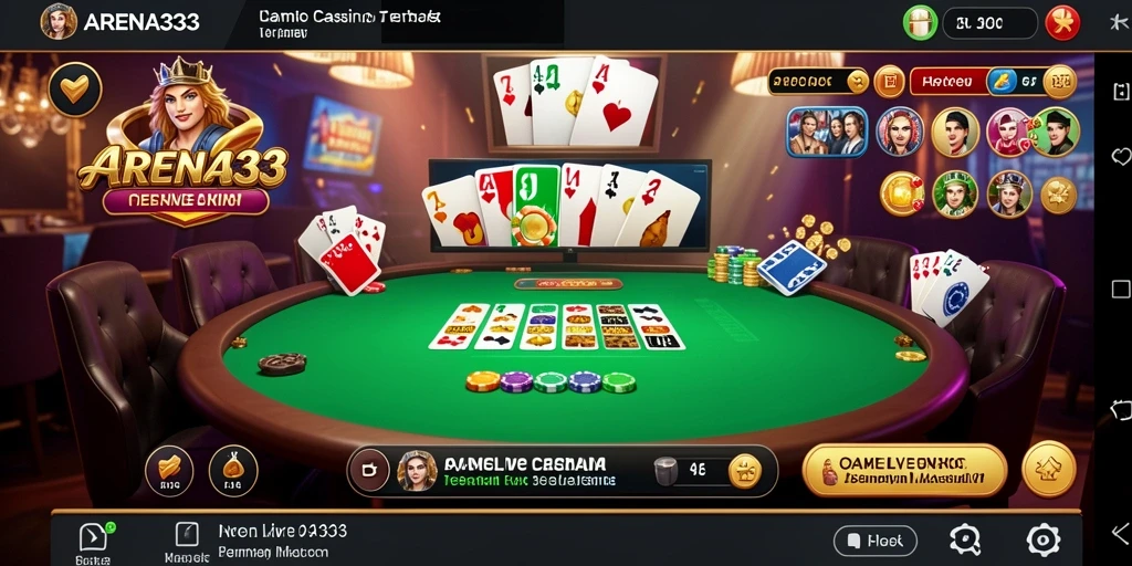Tampilan gameplay mendebarkan dengan dealer langsung di ARENA333.