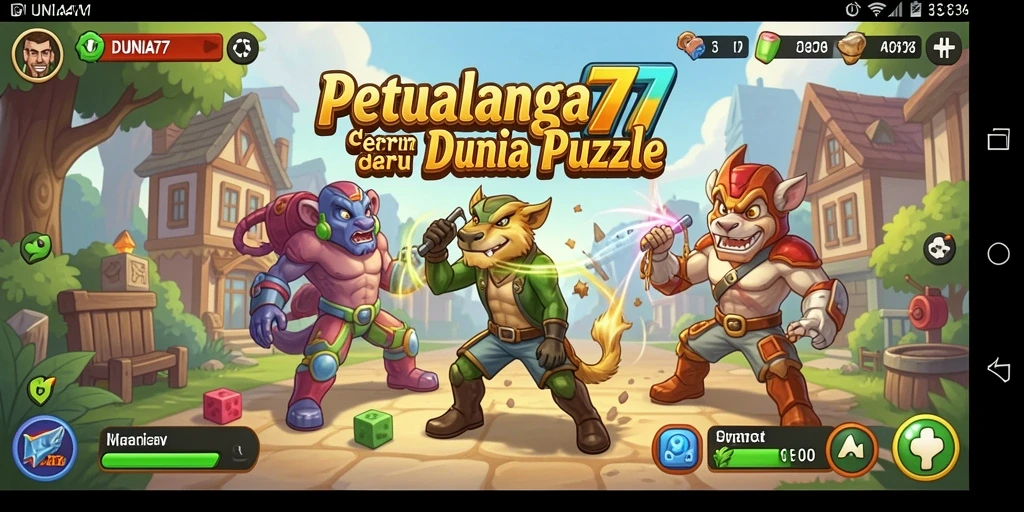 Screenshot gameplay DUNIA77 dengan puzzle yang menantang.