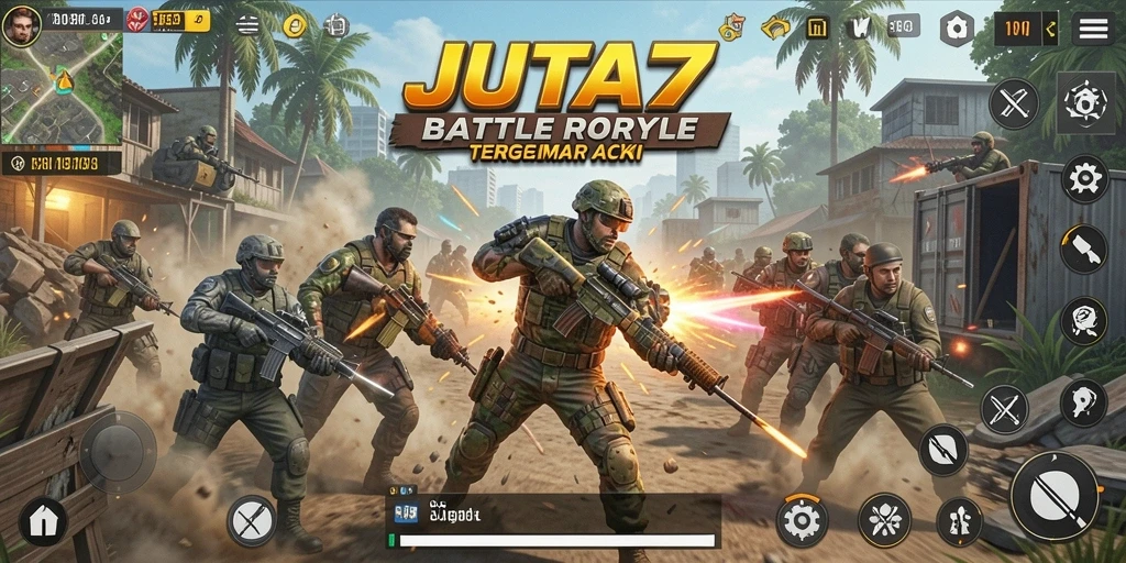 Tangkapan layar dari gameplay seru JUTA7 dalam mode Battle Royale.