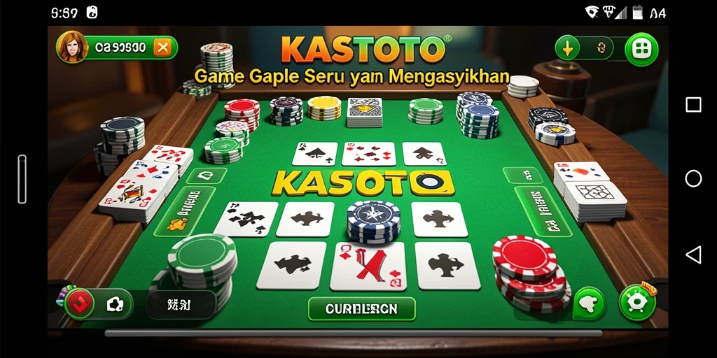 Tampilan screenshot KASTOTO yang menunjukkan gameplay Gaple yang seru.