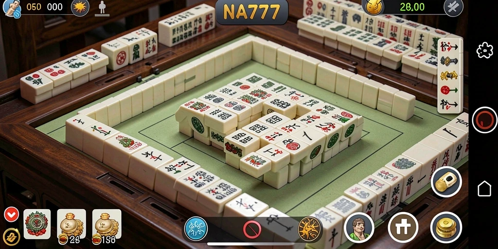 Screenshot gameplay NA777 menampilkan aksi seru permainan Mahjong.