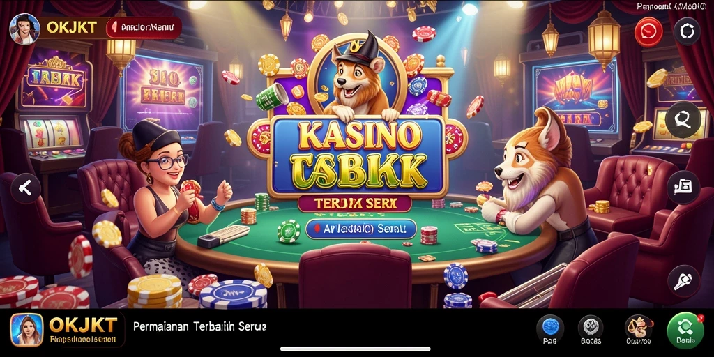 Tampilan gameplay mendebarkan dari OKJKT yang menampilkan aksi kasino.