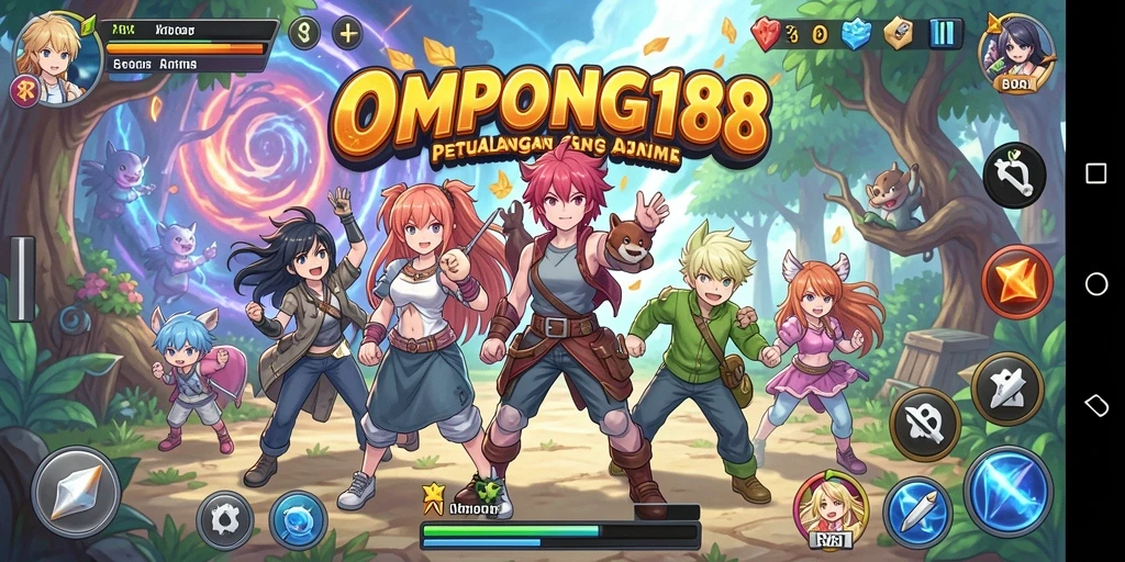 Tampilan gameplay OMPONG188 menakjubkan dengan karakter Anime yang hidup.