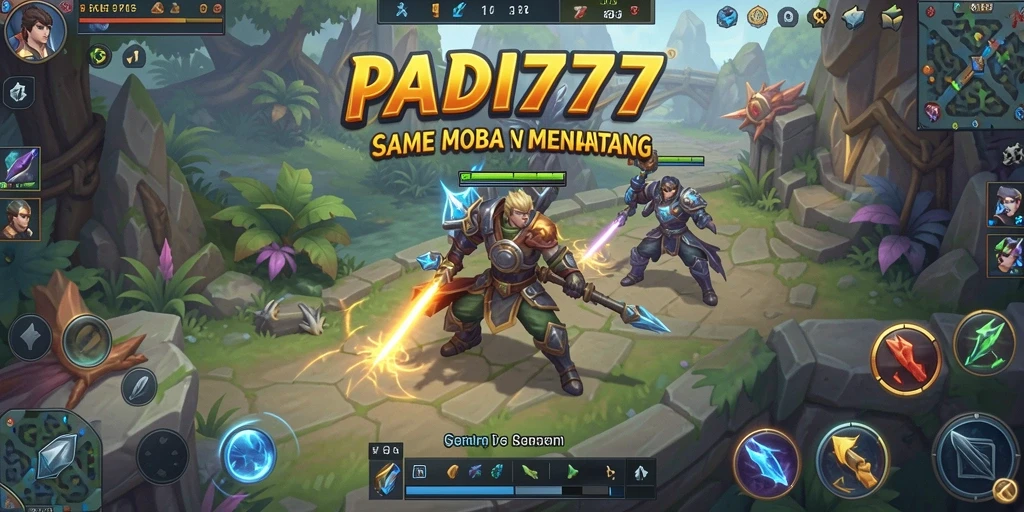 Screenshot gameplay menampilkan pertarungan epik di PADI777.