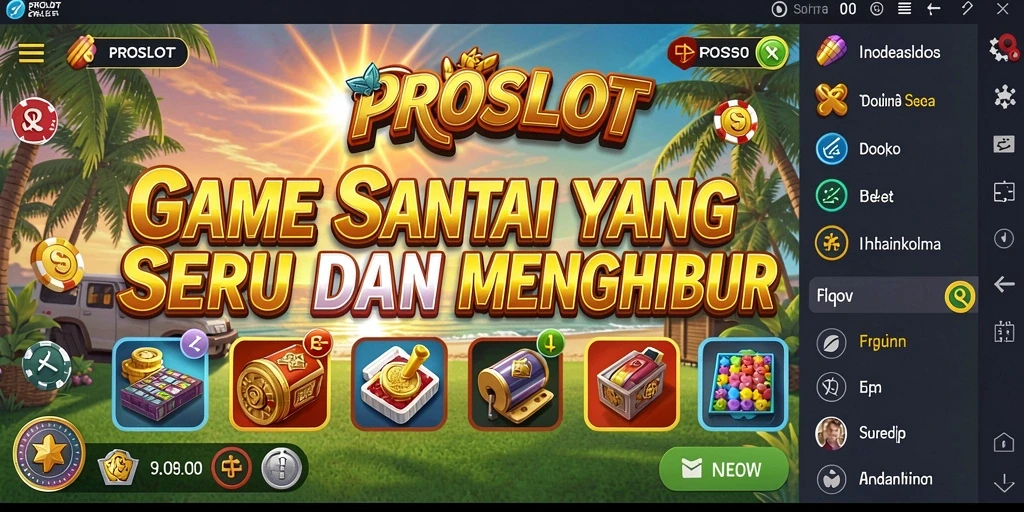 Tampilan gameplay PROSLOT yang penuh warna dan menarik.
