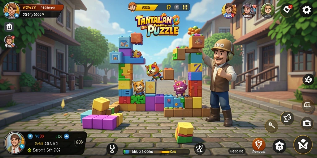 Tampilan gameplay WOW33 yang menantang teka-teki puzzle.