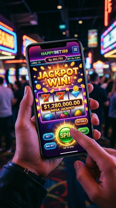 Ilustrasi permainan kasino dalam aplikasi happybet188.